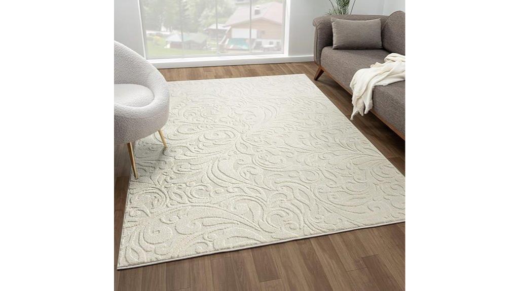 cream botanical area rug