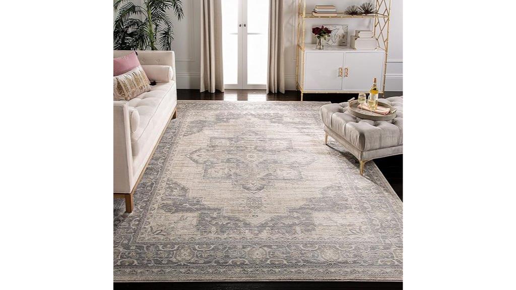cream grey medallion rug