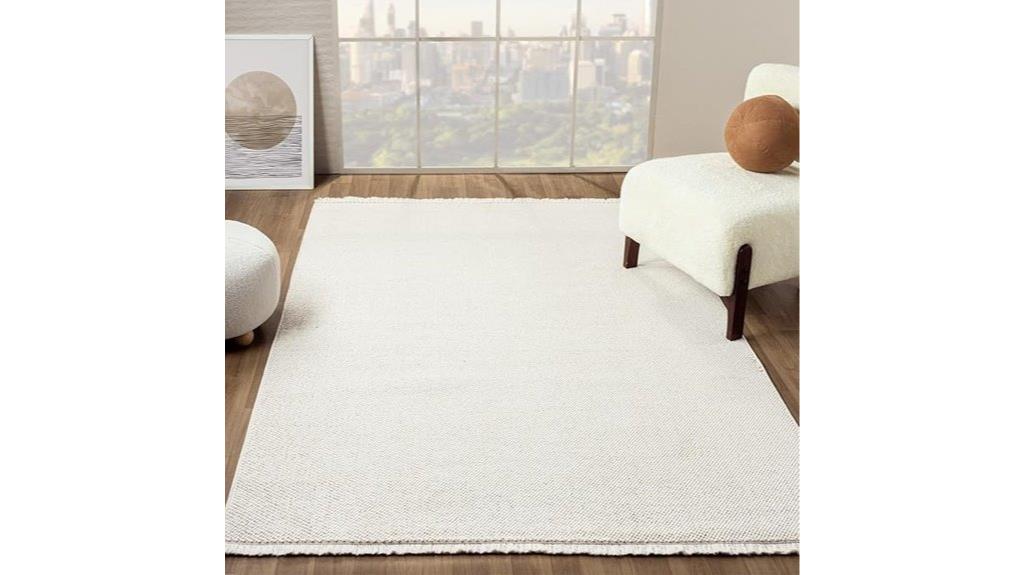 cream machine woven rug
