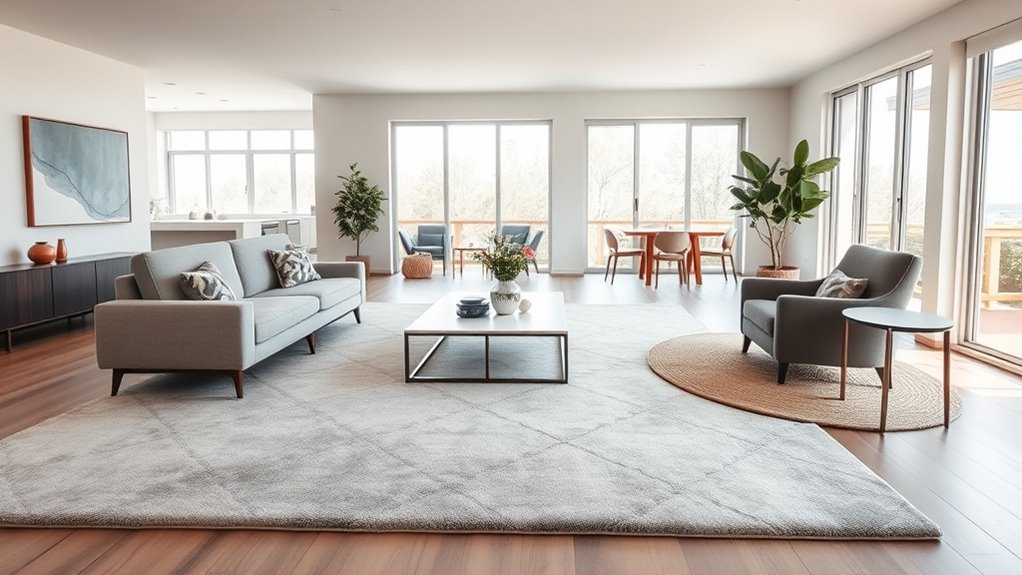 create cohesive open plan spaces