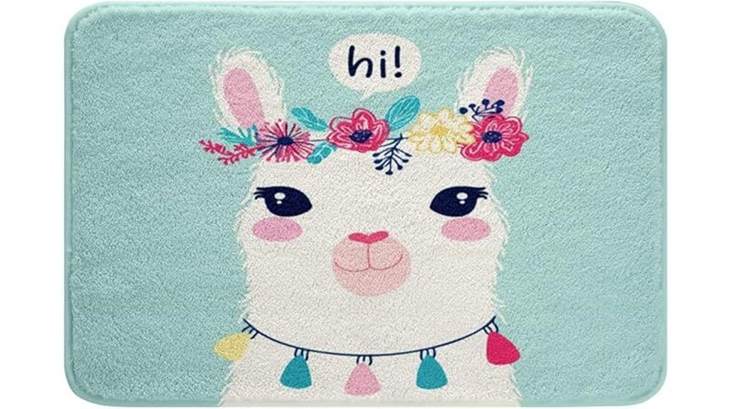 cute llama bath rug