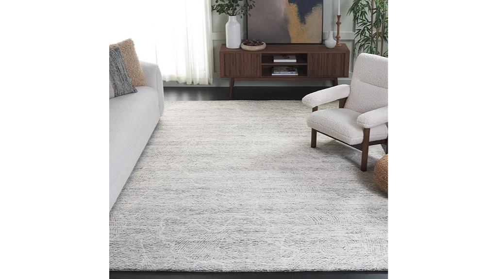 dark grey ivory wool rug