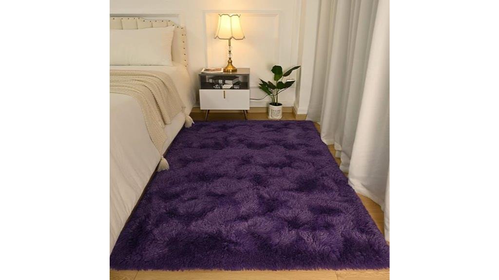 dark purple shag rug