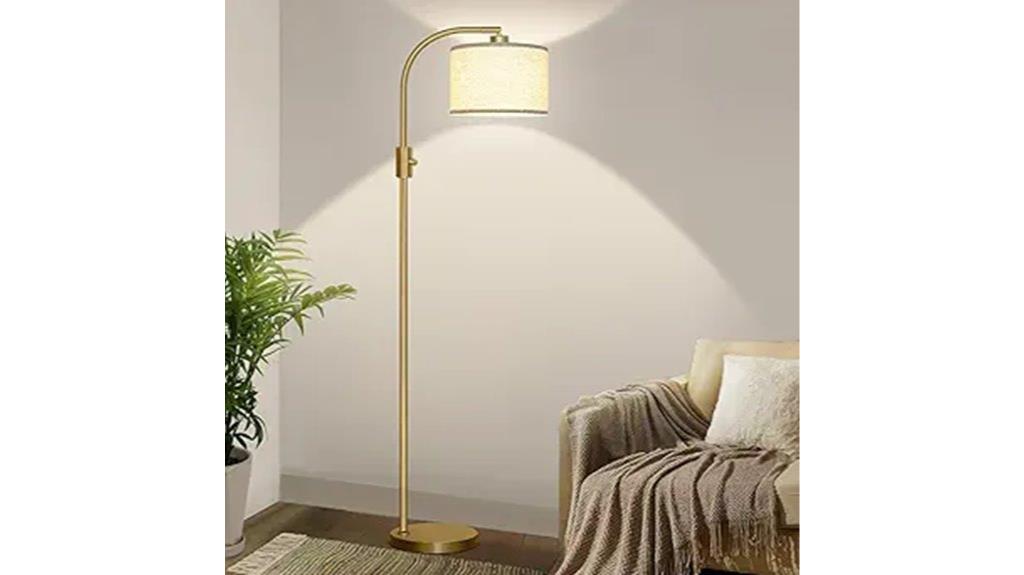 dimmable gold arc floor lamp