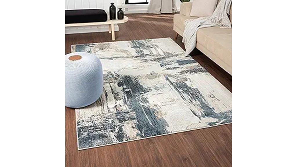 distressed blue area rug