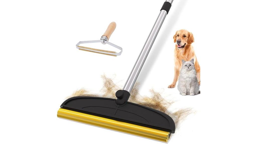 dual material pet hair rake
