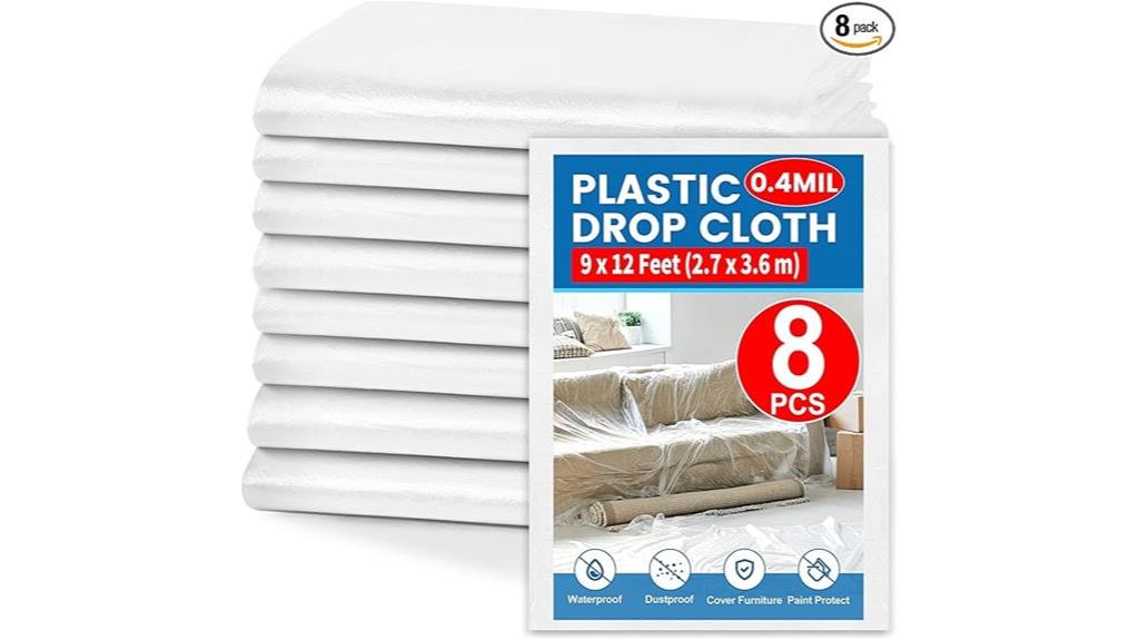 eight pack plastic drop cloth