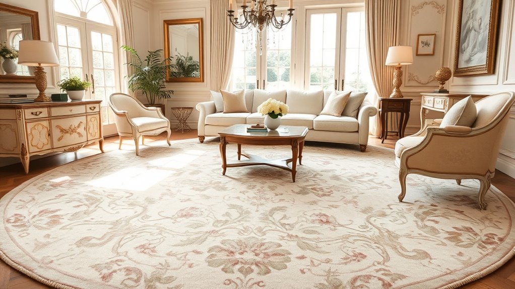 elegant aubusson round rugs