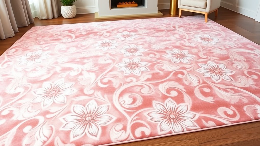 elegant blush pink silk rugs