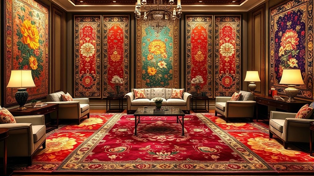 elegant high gloss silk carpets