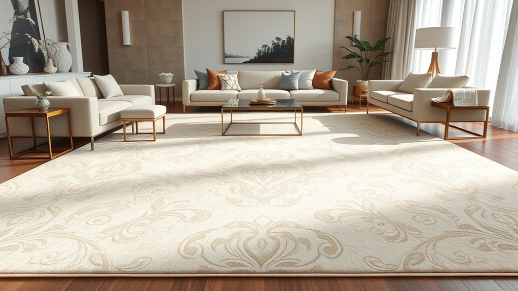 elegant ivory silk rugs