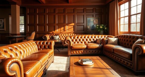elegant leather chesterfield sectionals