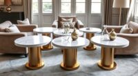 elegant marble pedestal tables