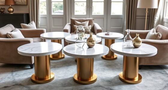 elegant marble pedestal tables