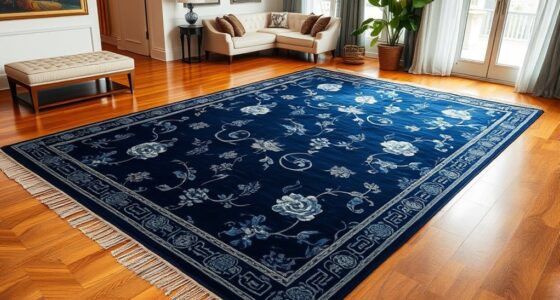elegant navy silk rugs