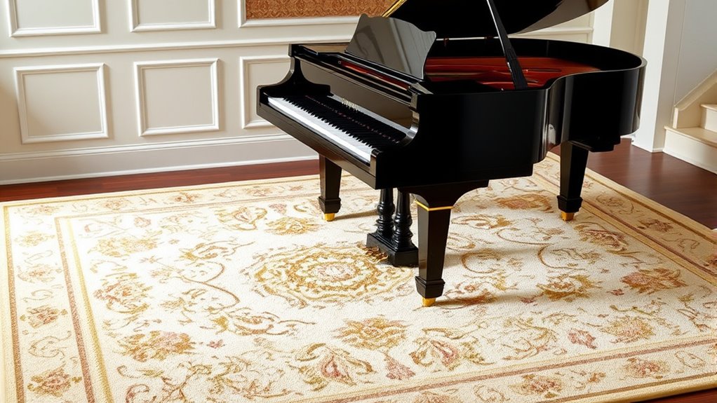 elegant piano rug selection