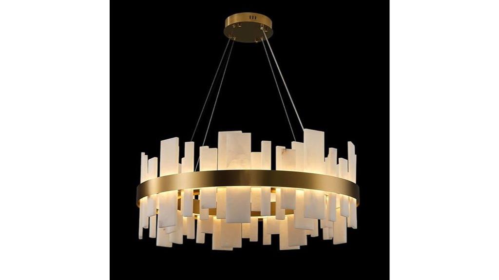 elegant round alabaster chandelier