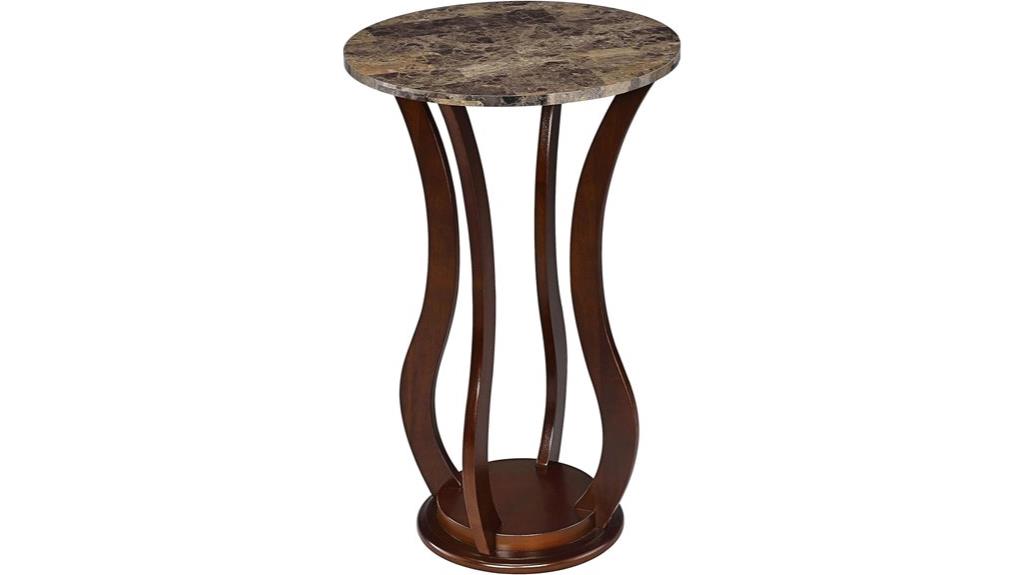 elton faux marble side table