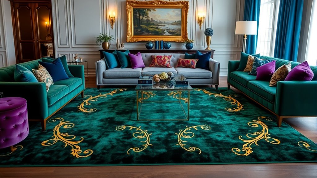 enhance jewel tone rug accents