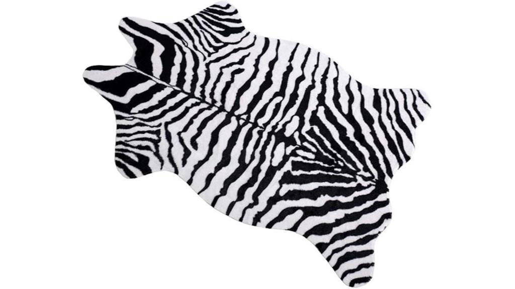 faux zebra rug size
