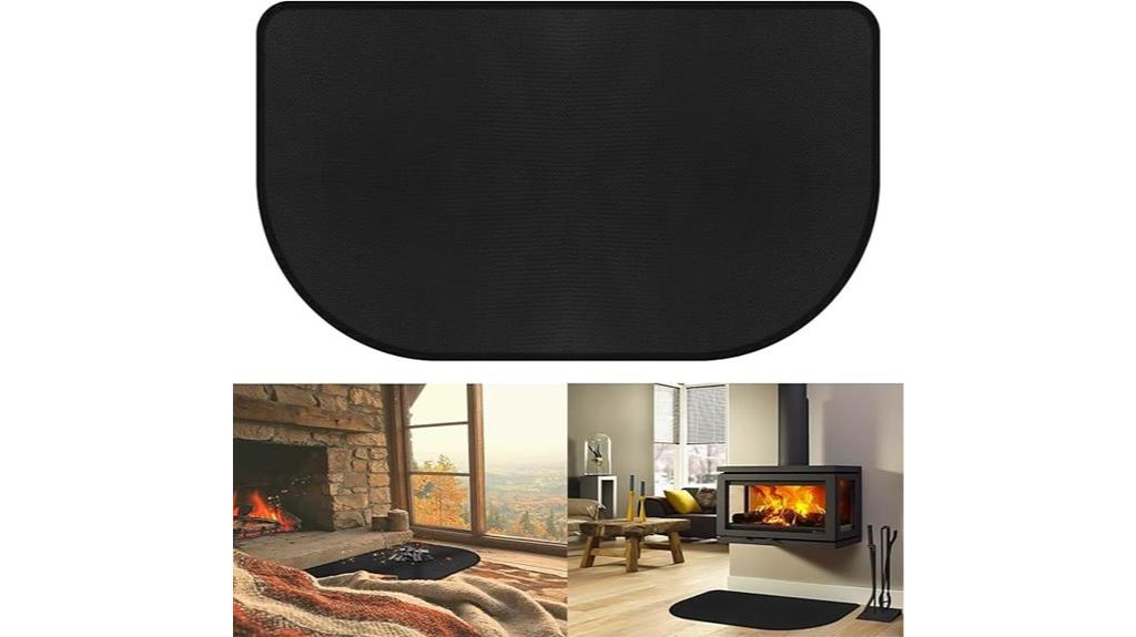 fireproof hearth rug size