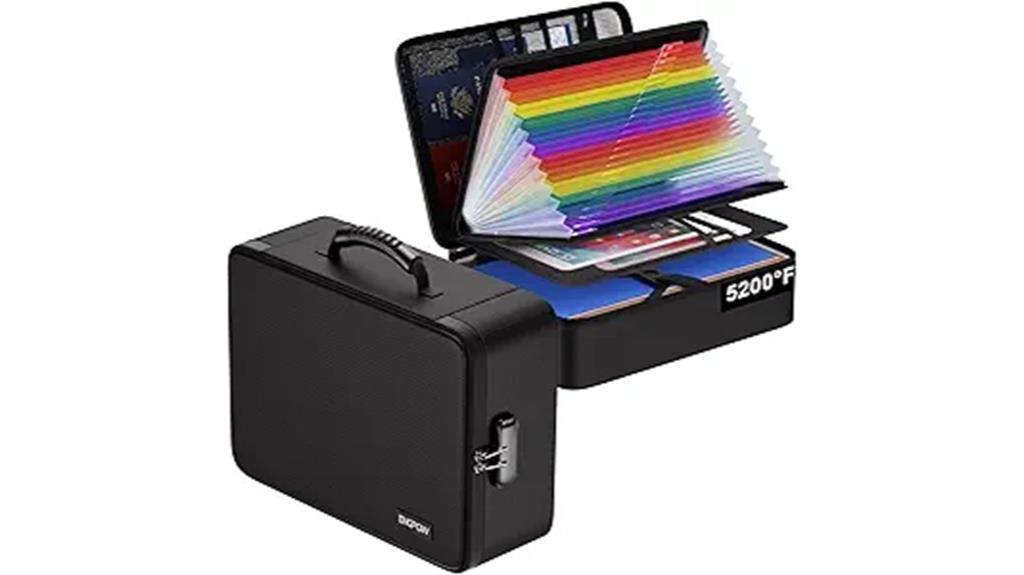 fireproof locking document organizer