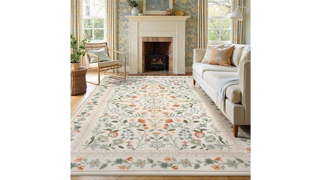 floral non slip washable rug