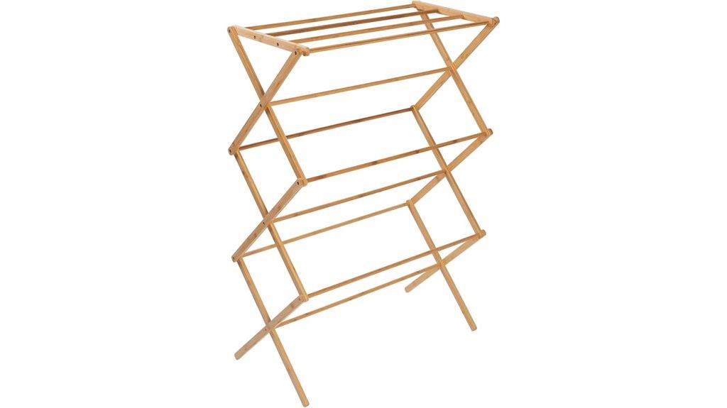 foldable bamboo laundry rack