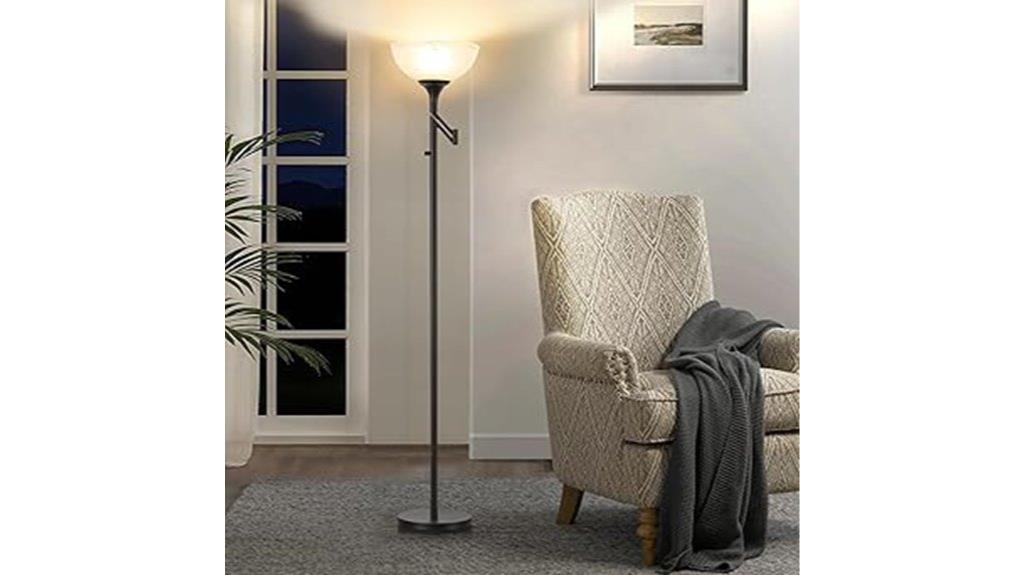 glass shade floor lamp