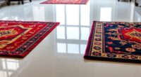 glossy rug and epoxy pairing