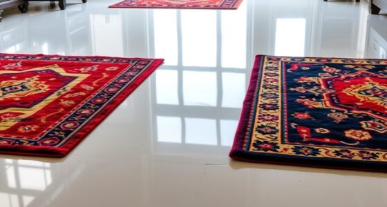 glossy rug and epoxy pairing