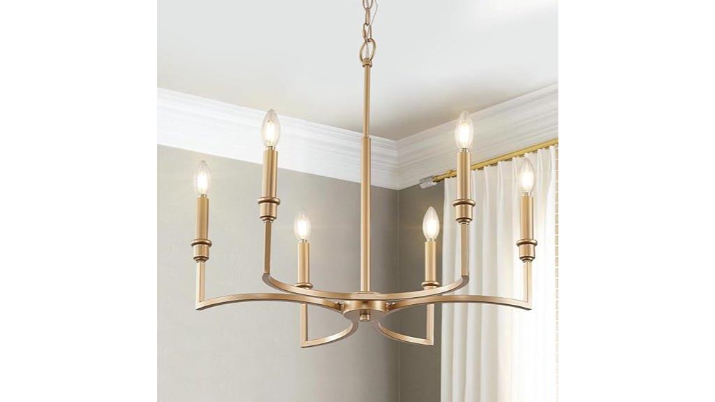 gold 6 light chandelier