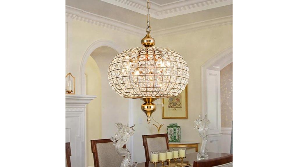 gold crystal pendant light