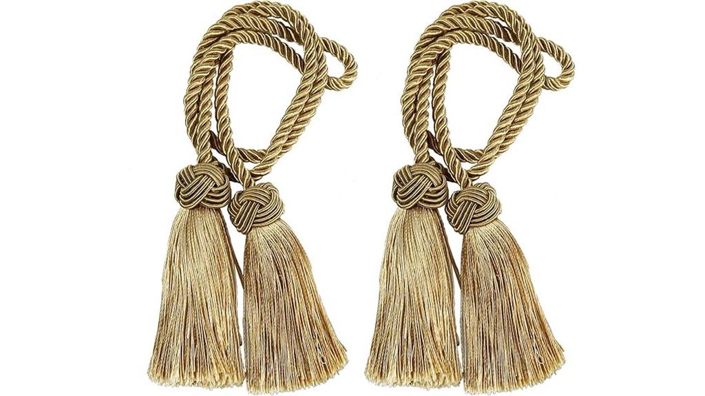 gold decorative tassel tiebacks