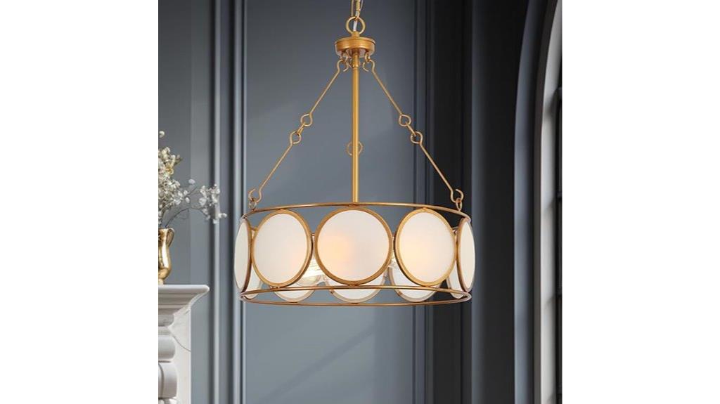 gold drum pendant light