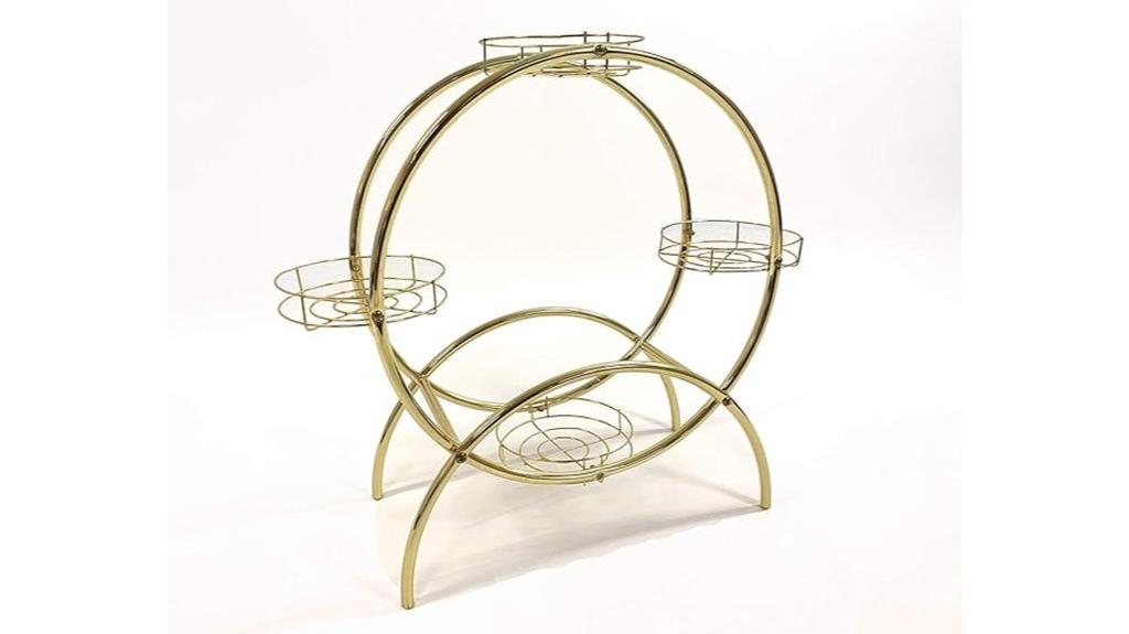 gold metal plant stand