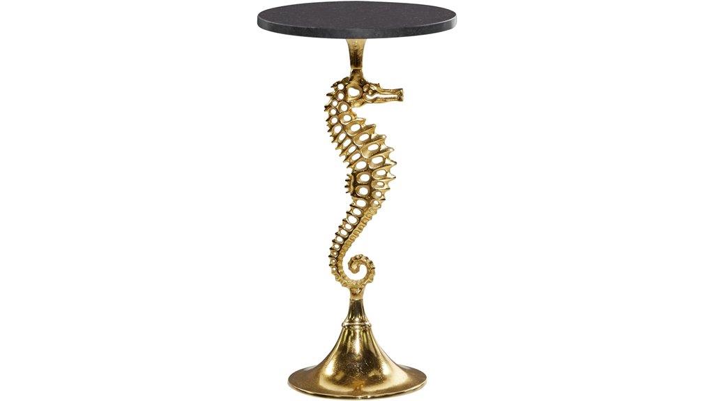 gold seahorse side table