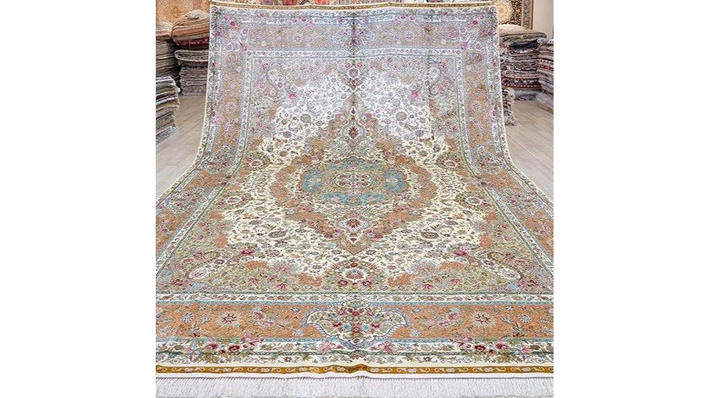 green handmade oriental rug