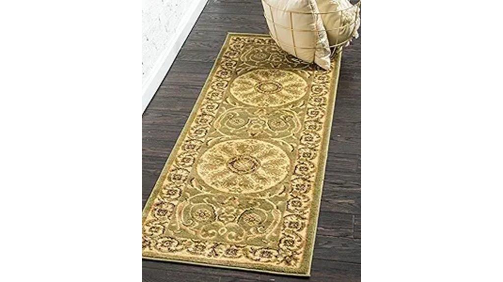 green ivory rectangle rug