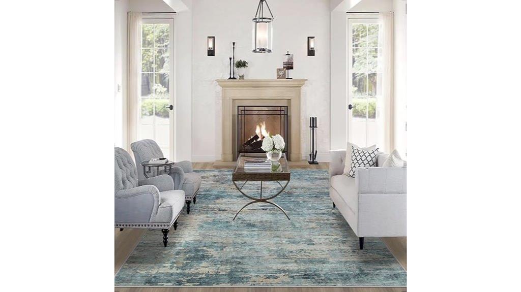 green non slip area rug