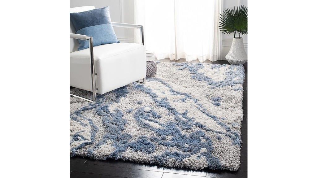 grey and blue rug