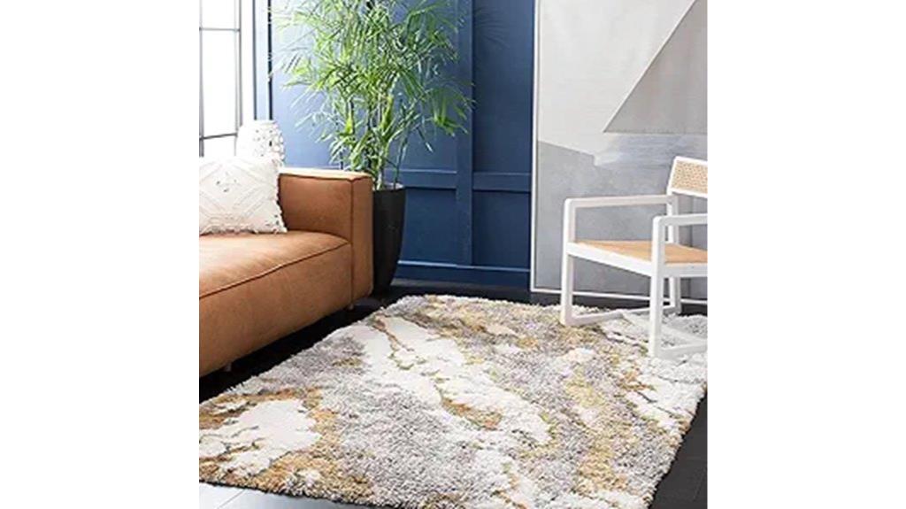 grey gold shag rug