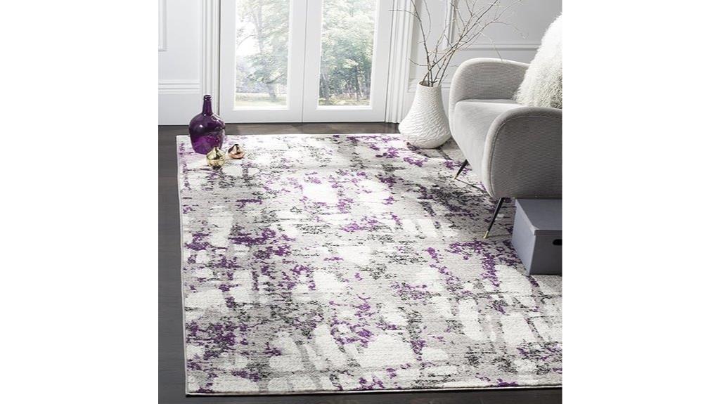 grey purple accent rug