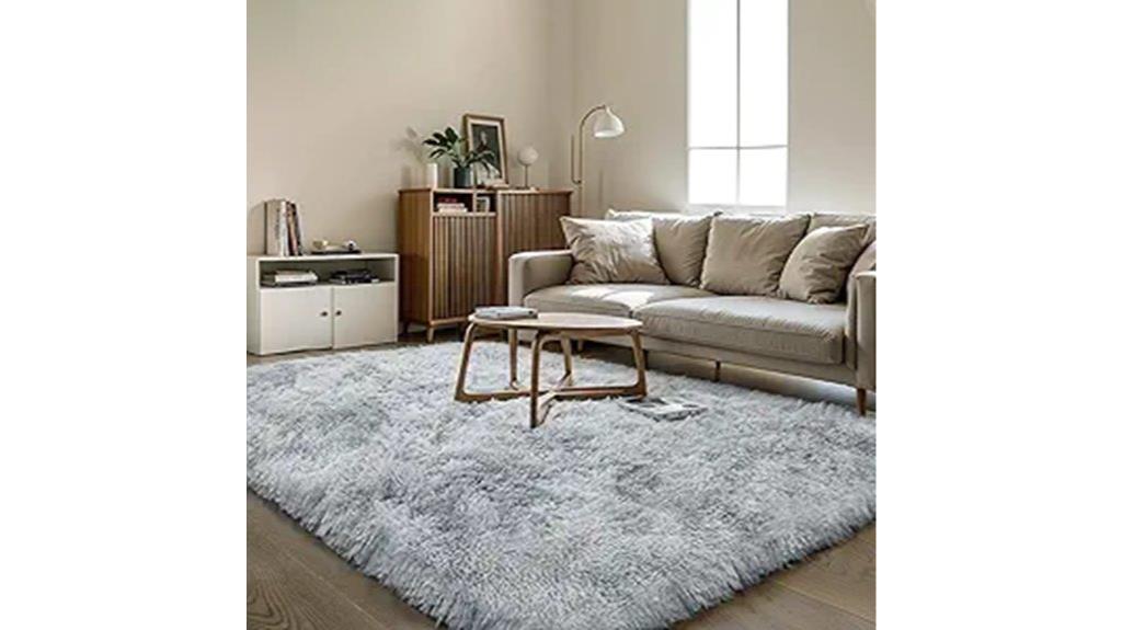 grey shag rug