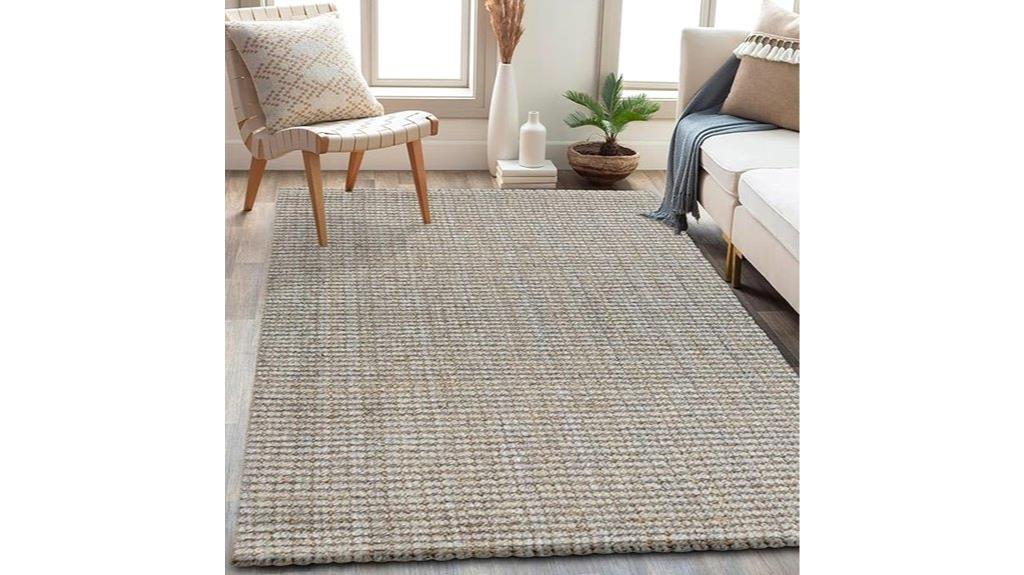hand woven wool jute rug