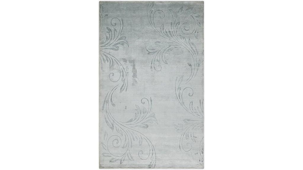 handcrafted silver floral rug