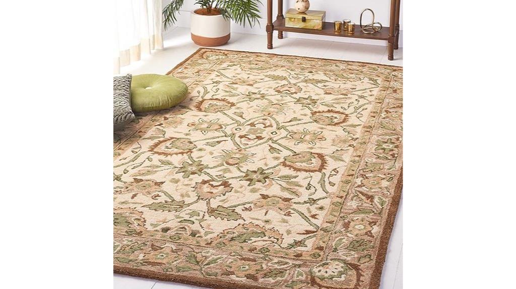 handmade ivory beige rug