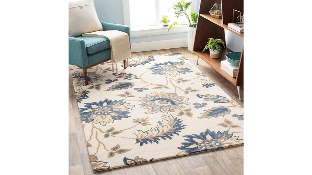 handmade ivory wool rug