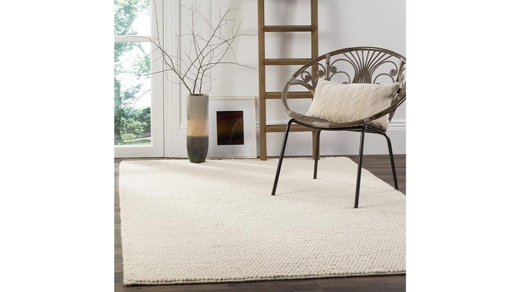 handmade ivory wool rug