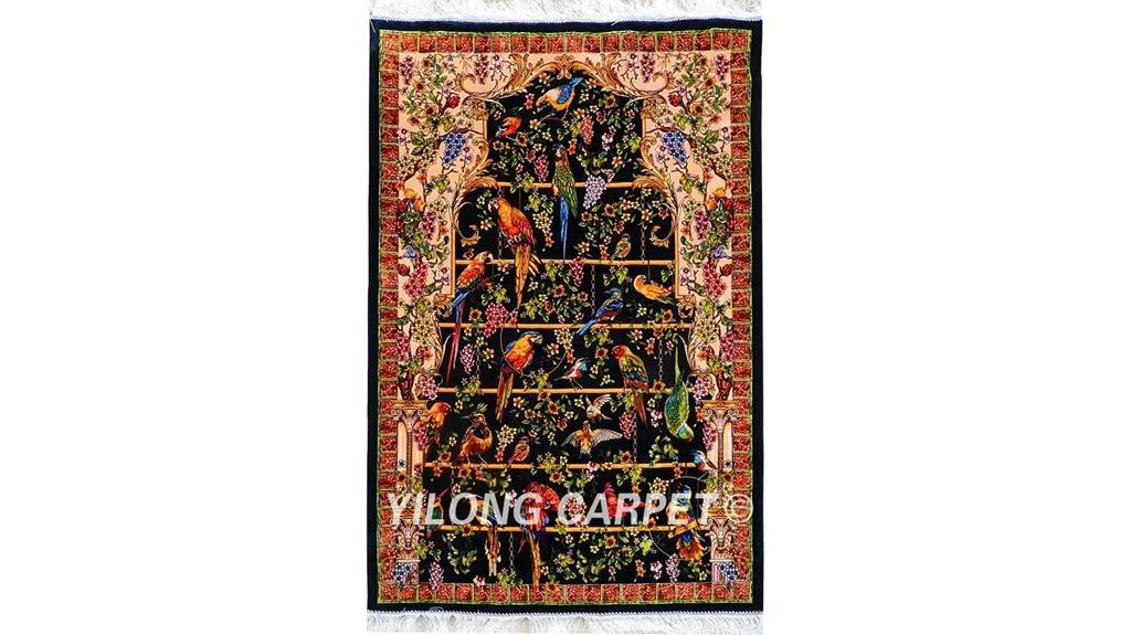 handmade oriental silk rug